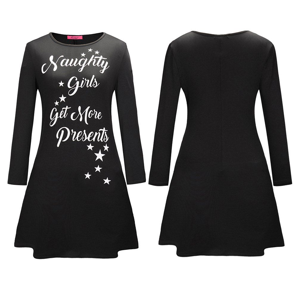 

Christmas Letter Silk Screen Printing Home Small Black Dress Small Red Skirt
