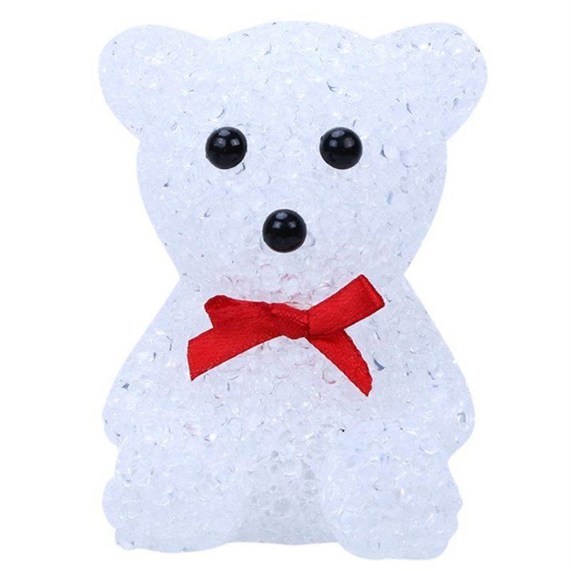 

Crystal LED Christmas Decoration Light Night 7 Colors Changing Bear Snowman, White
