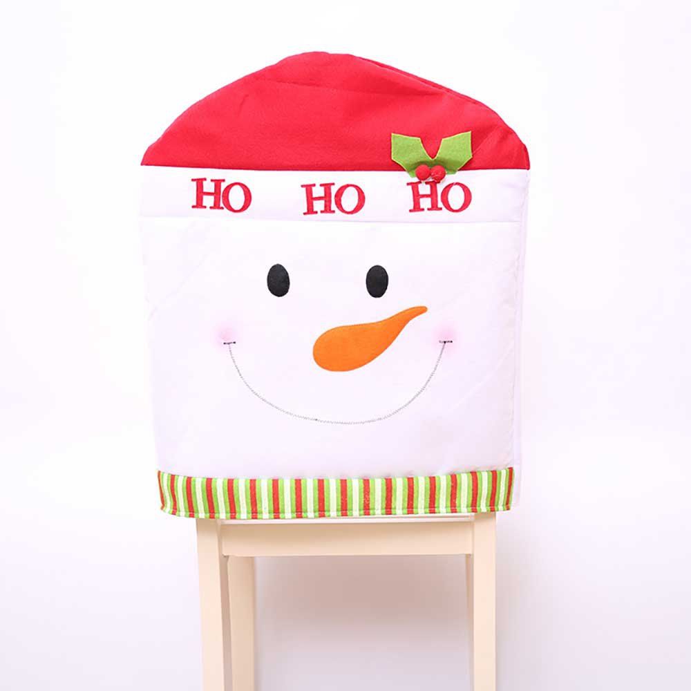 

Christmas Decorations Old Man Snowman and Elk Chair Cover, Multi-b;multi-color