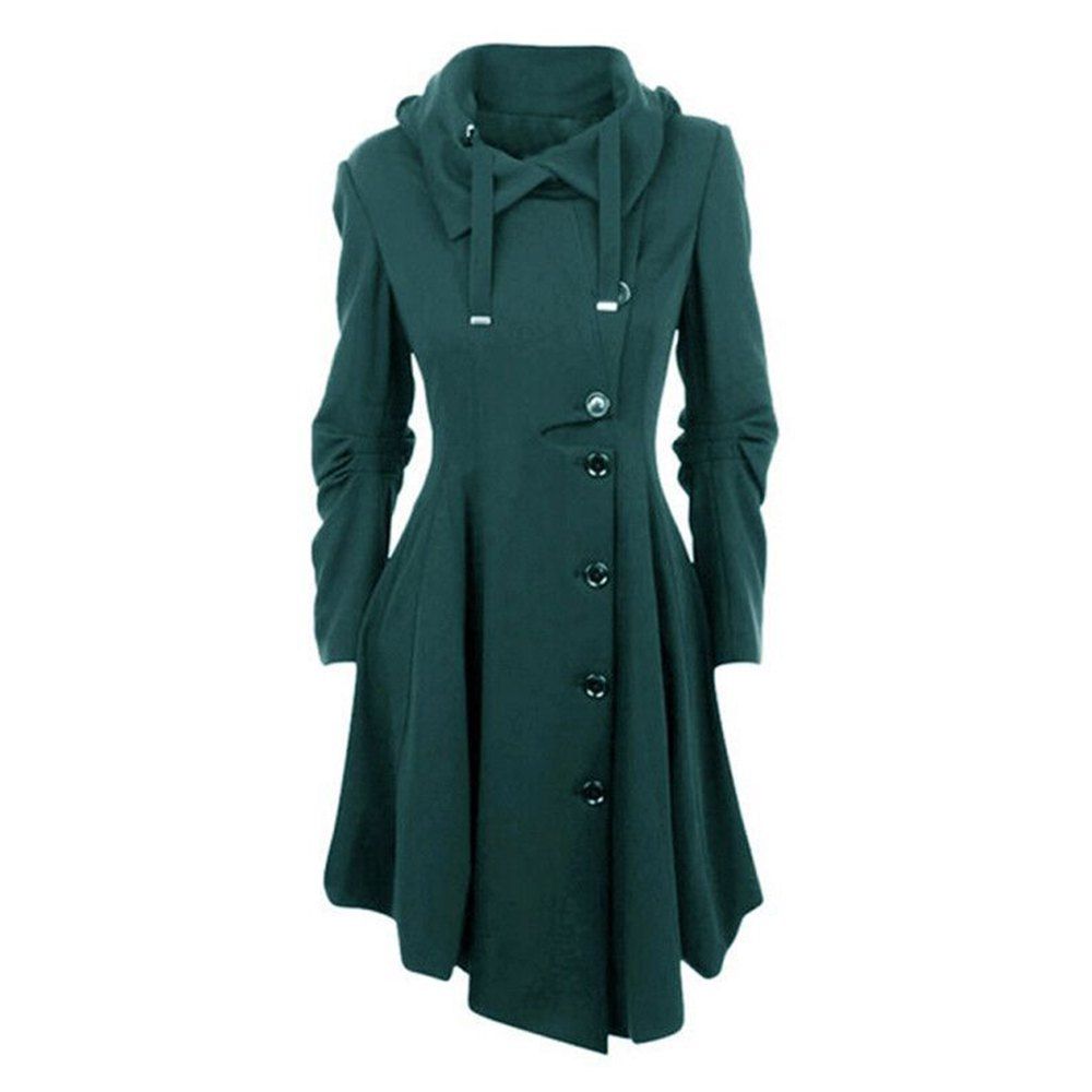 

Autumn and Winter Women'S Coat Coat Windbreaker Coat and Coat Size, Green