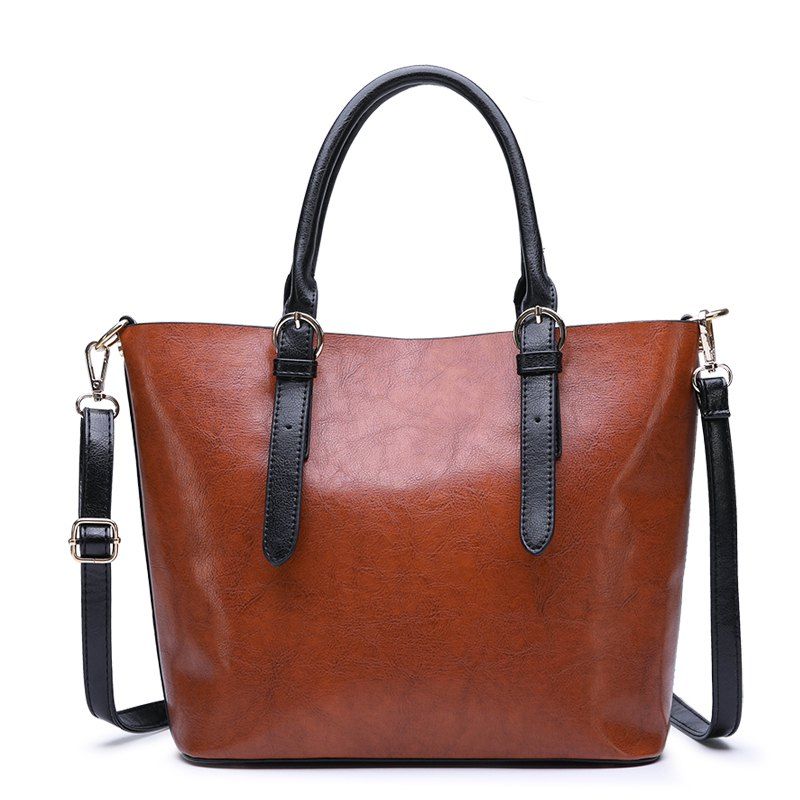 

Female Handbag High Quality Leather Women Bag Large Capacity Bucket Women Shoul, Light brown