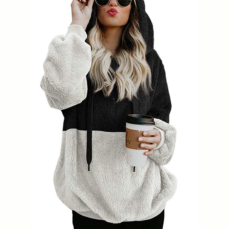 

2018 Long Sleeve Hooded Autumn and Winter Casual Women'S Sweater and Velvet Jack, Multi-b