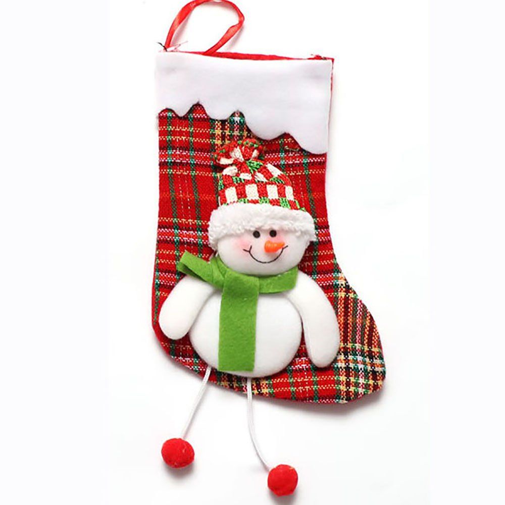 

Christmas Stocking Children'S Gift Bag Christmas Tree Ornament Santa Snowman, Multi-b;multi-color