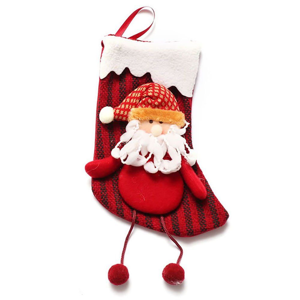 

Christmas Stocking Children'S Gift Bag Christmas Tree Ornament Santa Snowman, Multi-d;multi-color