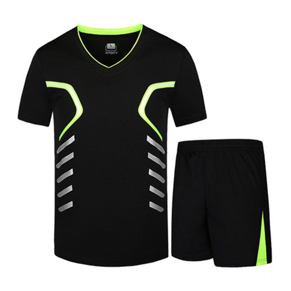 

Fast Dry Exercise Set Outdoor Running Sportswear Fat Up To 9XL, Jet black