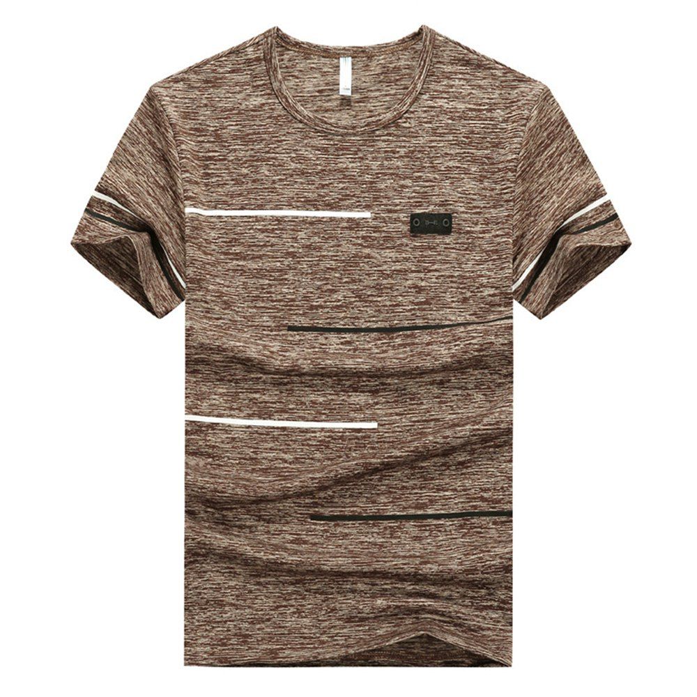 

Men'S Leisure Short-Sleeved T-Shirt Plus Fat Plus Short-Sleeved Top Size To 9XL, Light khaki