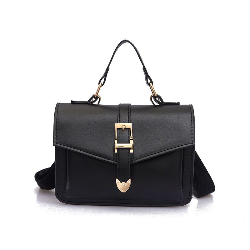 

Women's Crossbody Bag Solid Color PU All Match Simple Style Crossbody Bag, Black