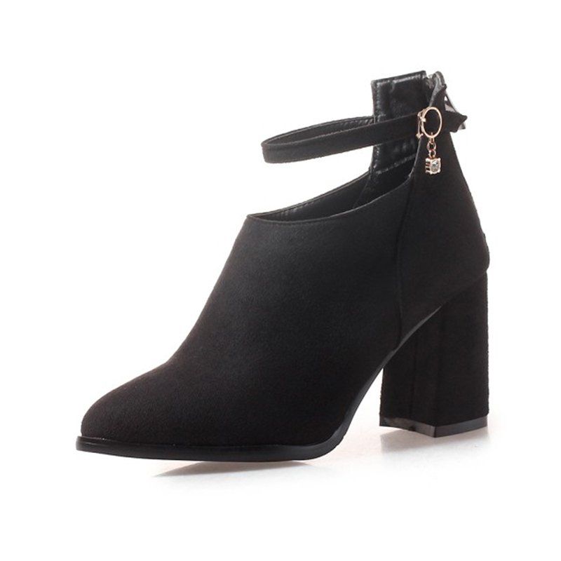 

Pointy Head with High Heel Sexy Hollow Lady'S Short Boots, Black