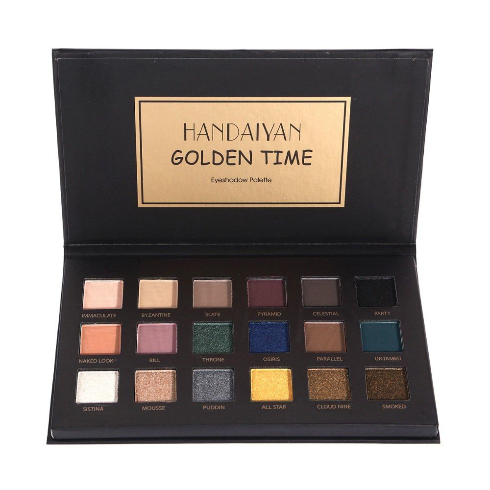 

HANDAIYAN 18 Color Pearlescent Matte Color Eye Shadow Plate, Black