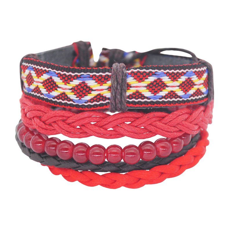

Weave Design Personality Fashion Bracelets, Red
