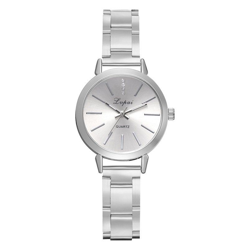 

Fashion Simple Diamond Exquisite Scale Time Wristwatch, Silver