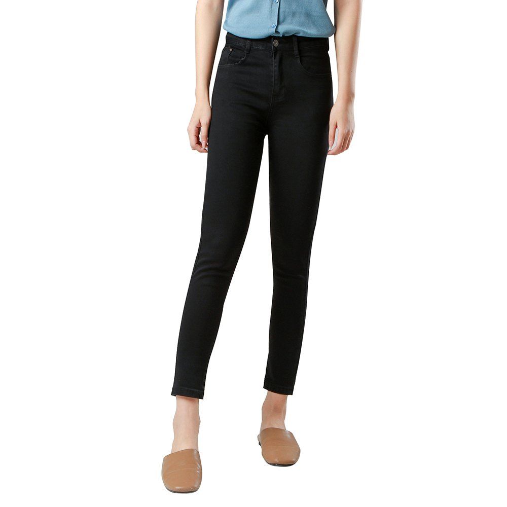 

High Waist Skinny Slim Women Jeans Fit for Everyone, Jet black;black white
