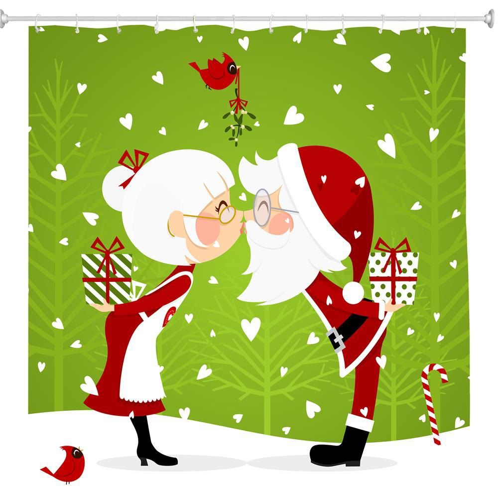 

Christmas Couple 3D Digital Printing Fabric Waterproof and Mildewproof, Multi;white;red;blue