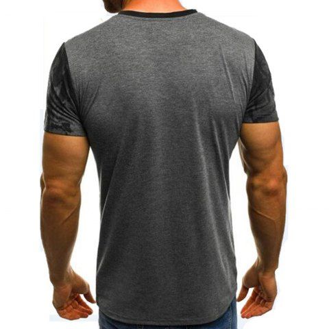 

Men Fashion Print Short Sleeve O-Collar Summer T-Shirt, Gray