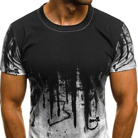 

Men Fashion Print Short Sleeve O-Collar Summer T-Shirt, White