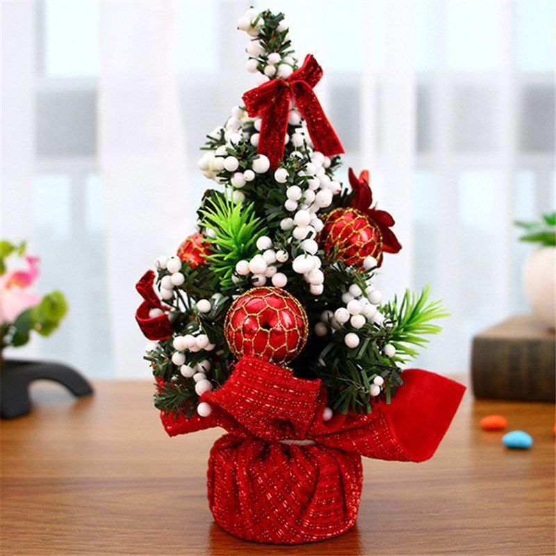 [25% OFF] 20CM Mini Christmas Tree Holiday Mall Decorations Desktop ...