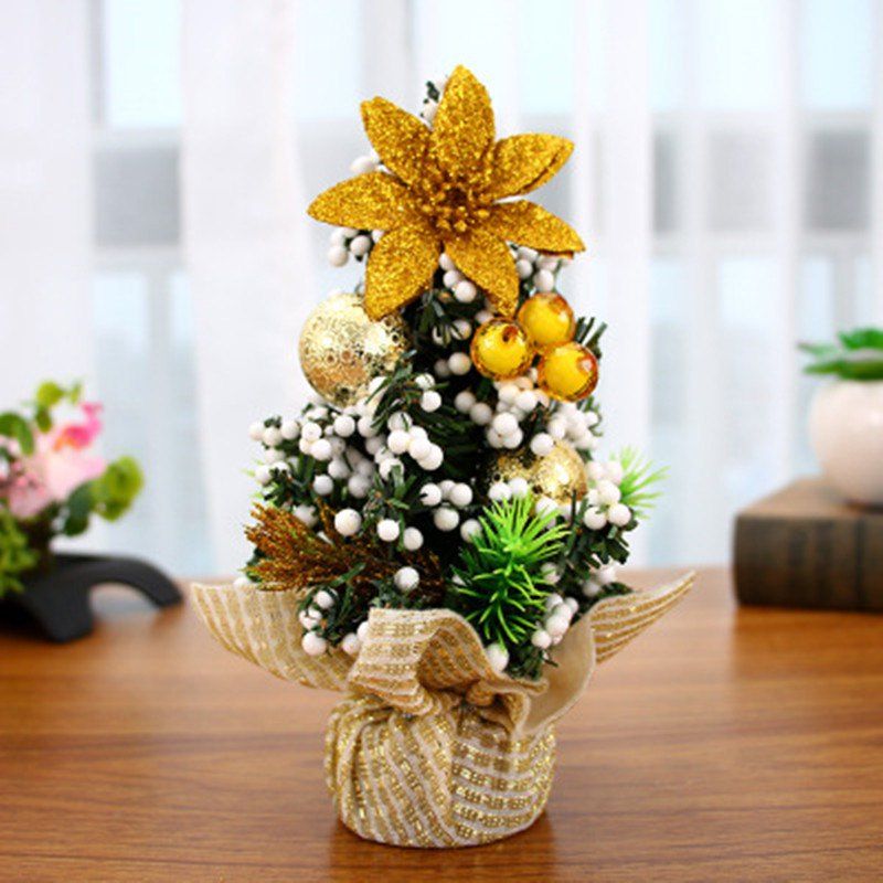 

20CM Mini Christmas Tree Holiday Mall Decorations Desktop Ornaments Small Tree, Multi-c