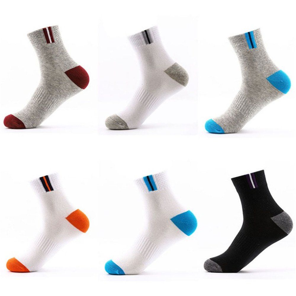 

Man'S Athletic Running Socks Quarter Cut 6 Pack, Multi-b