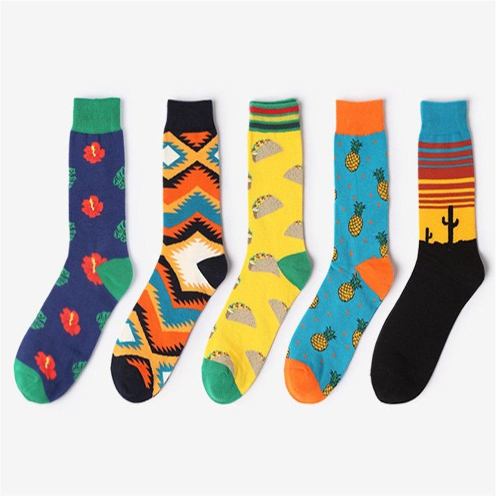 

Mens 5 Pack Patterned Dress Socks, Multi-j