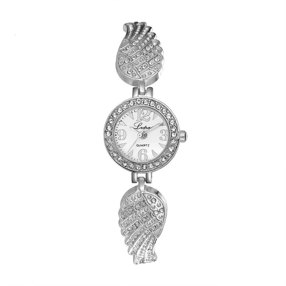 

Women Wings Inlaid Diamonds Fashion Bracelets Female Table Table Students, Silver