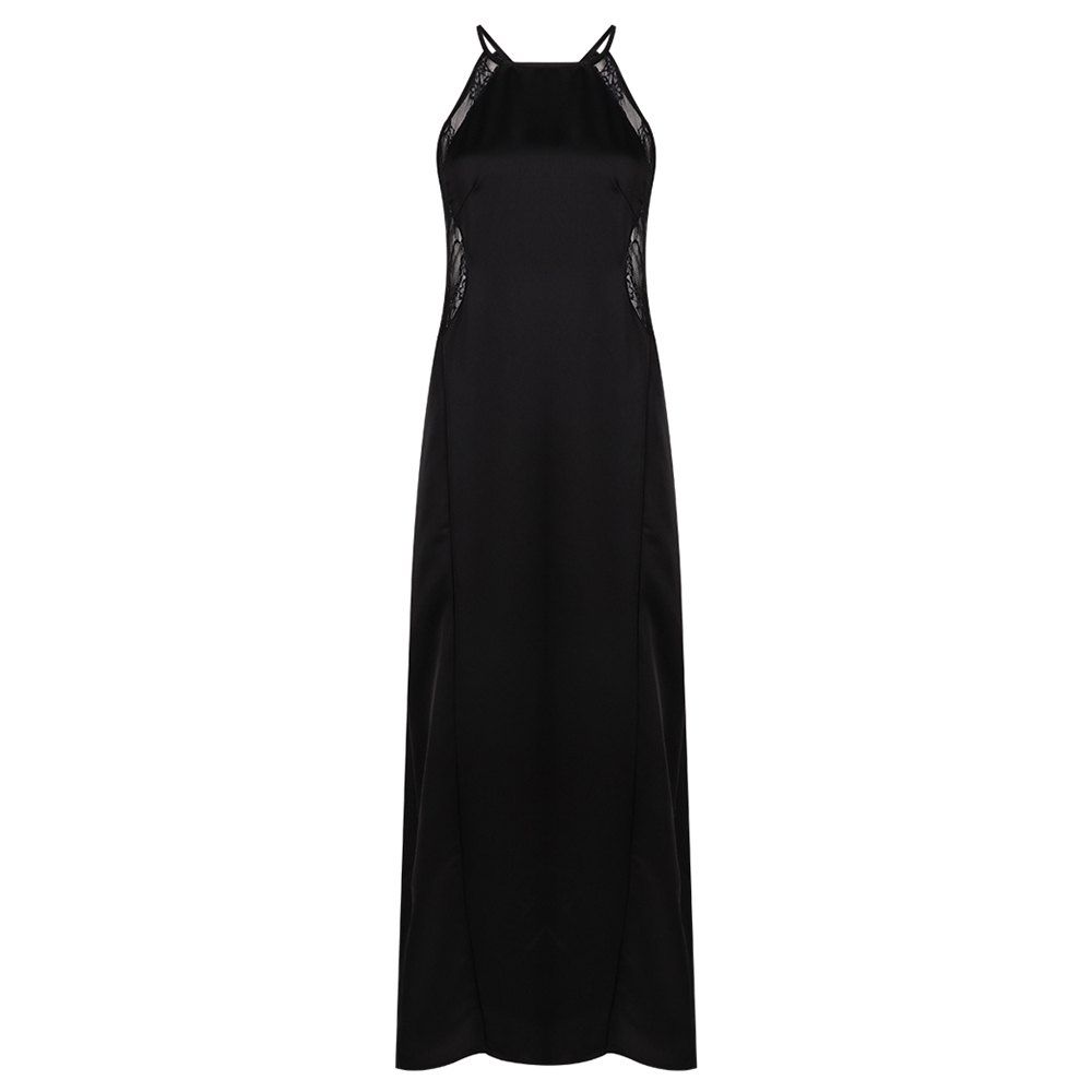

HAODUOYI Women'S Sexy Slim Lace Halter Dress Blacks, Black