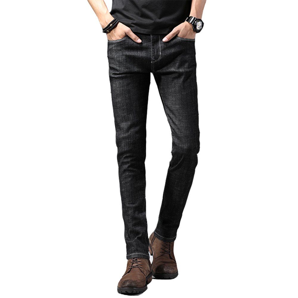 

Men'S Casual Jeans in Autumn and Winter, Black