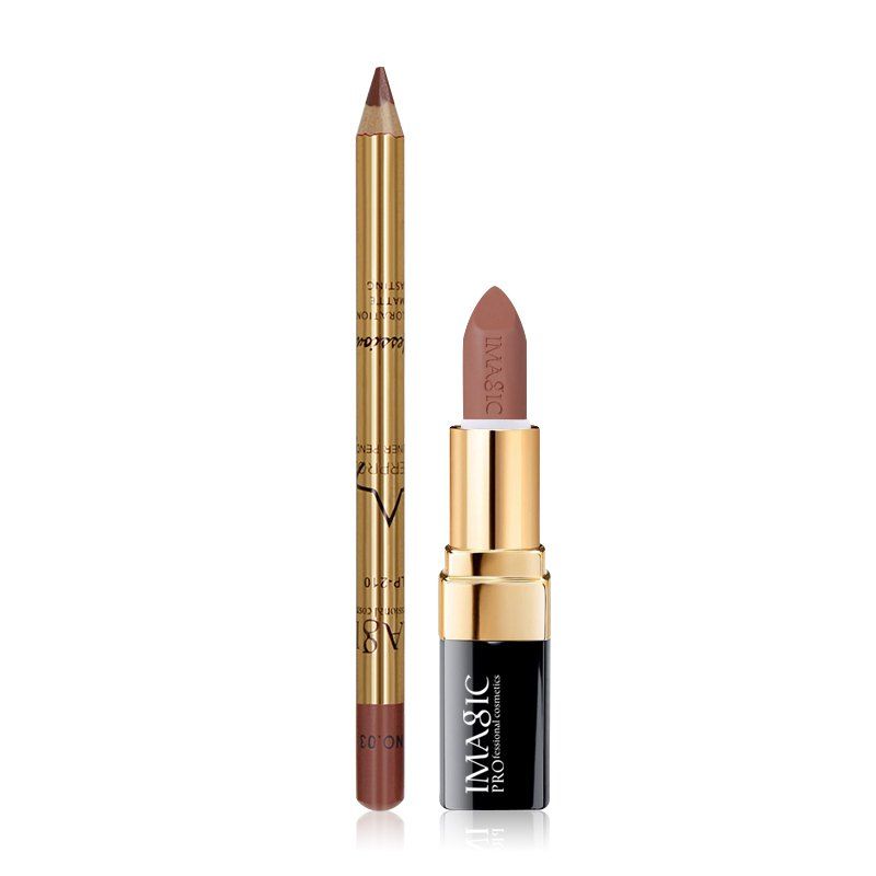 

Lip Liner + Lipstick Set 8 Colors Lasting Non-Marking, Multi-c