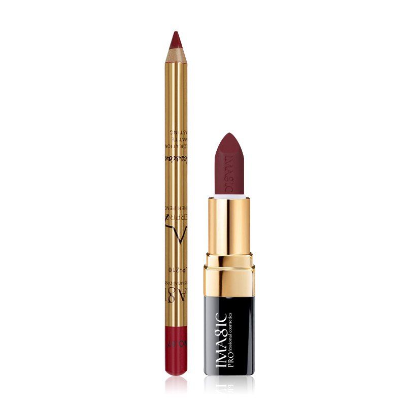 

Lip Liner + Lipstick Set 8 Colors Lasting Non-Marking, Multi-g