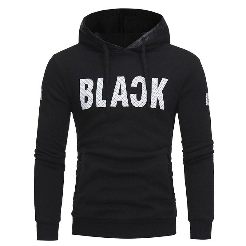 

Men's Casual Slim Hooded Turtleneck Sweater, Black
