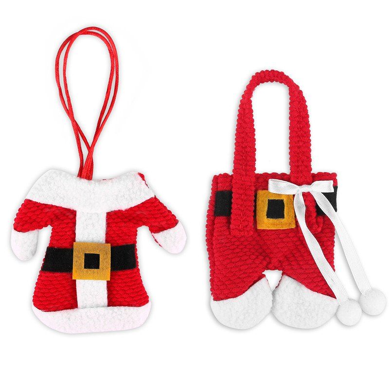 

Christmas Tabletop Decoration Cutlery Knife Set Small Clothes Small Pants, Multi