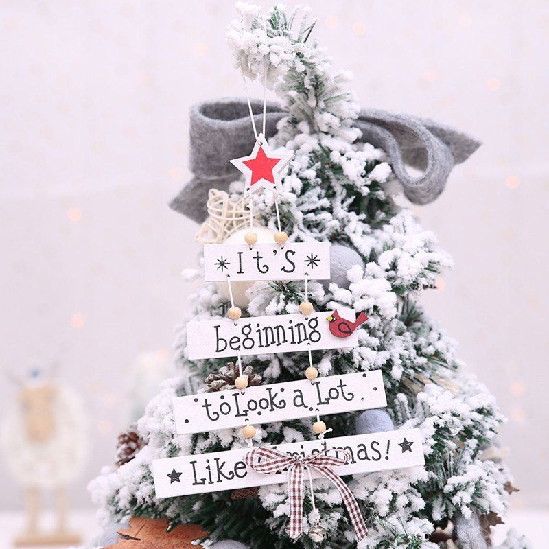 

Creative Christmas Tree-Shaped Pendant Color Letter Hanging Decoration, White