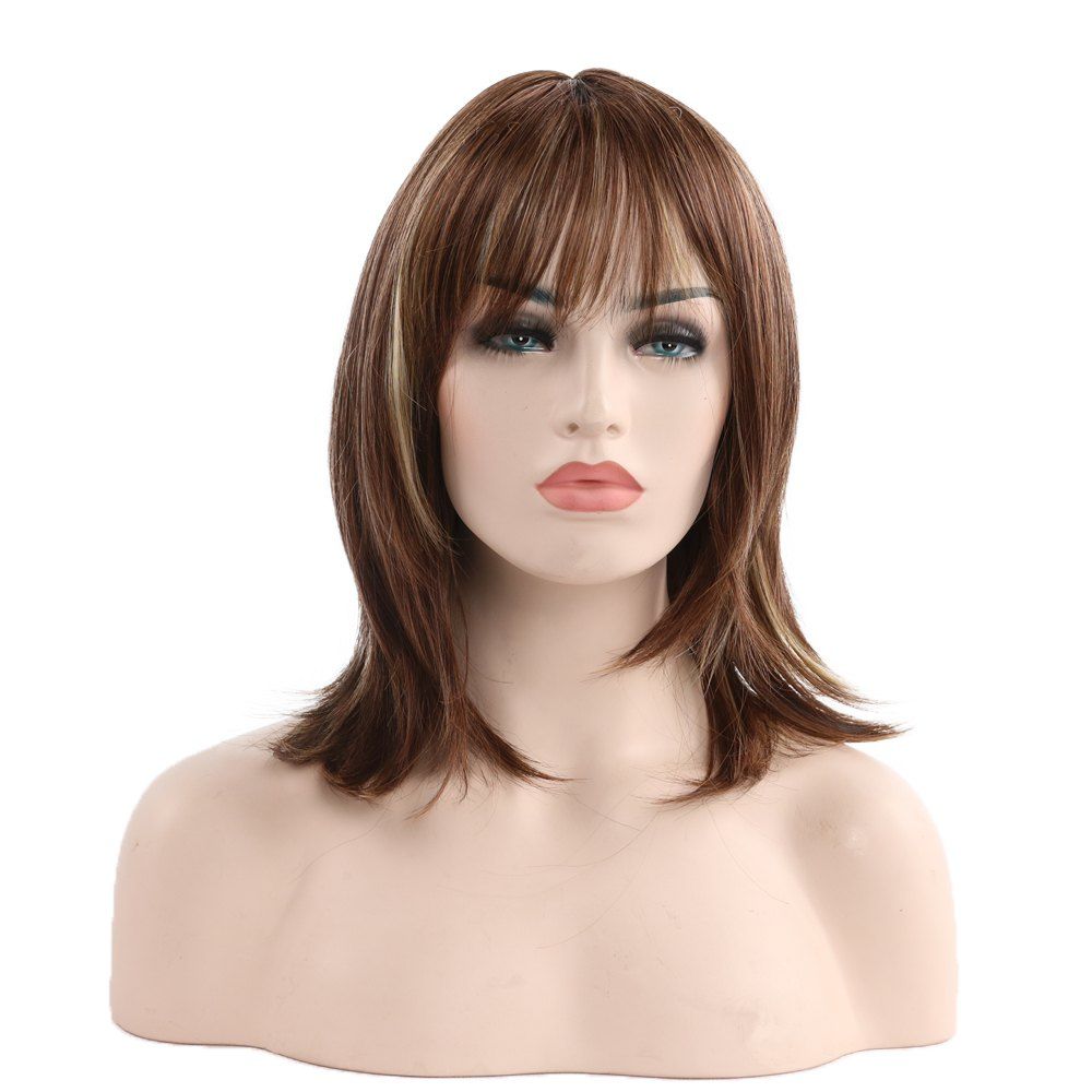 

Mix Colors Bangs Hair WIG-8990, Deep brown