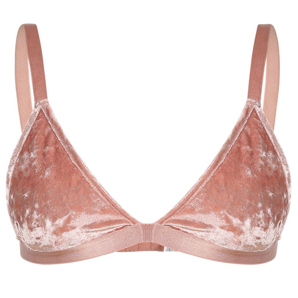 

MISSOMO Fashion Simple Solid Color Velvet Basic Underwear, Orange pink
