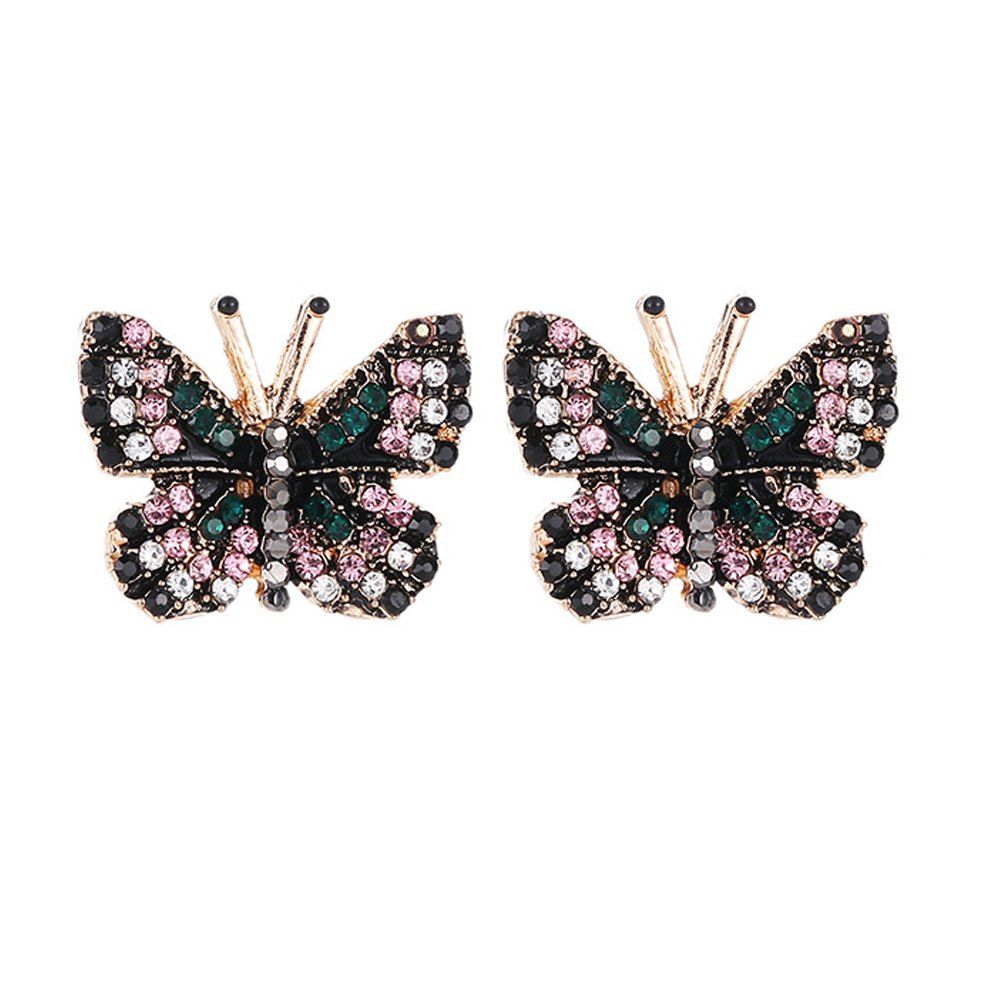 

Women's Studs Butterfly Shape Sweet Adorable Fresh Style Earrings Accessory, Jet black