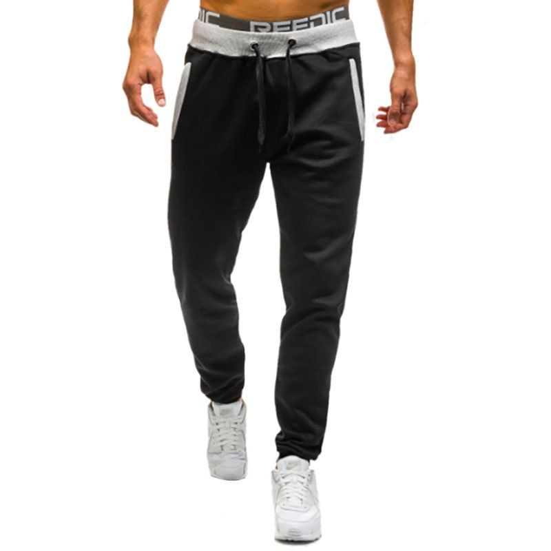 

Men's Fashion Solid Color Pants, Black