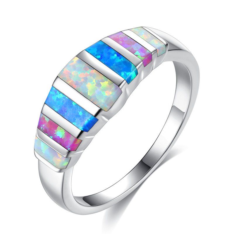 

Opal Natural Stone Opal Ring Lady'S Hand, Multi-a