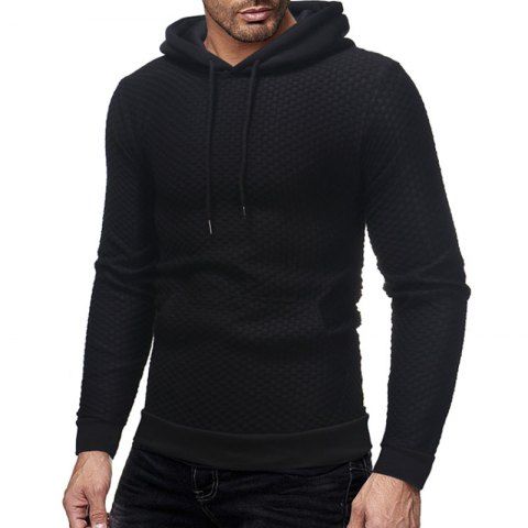 

Men's Checked Sweater Zipper Pullover, Black