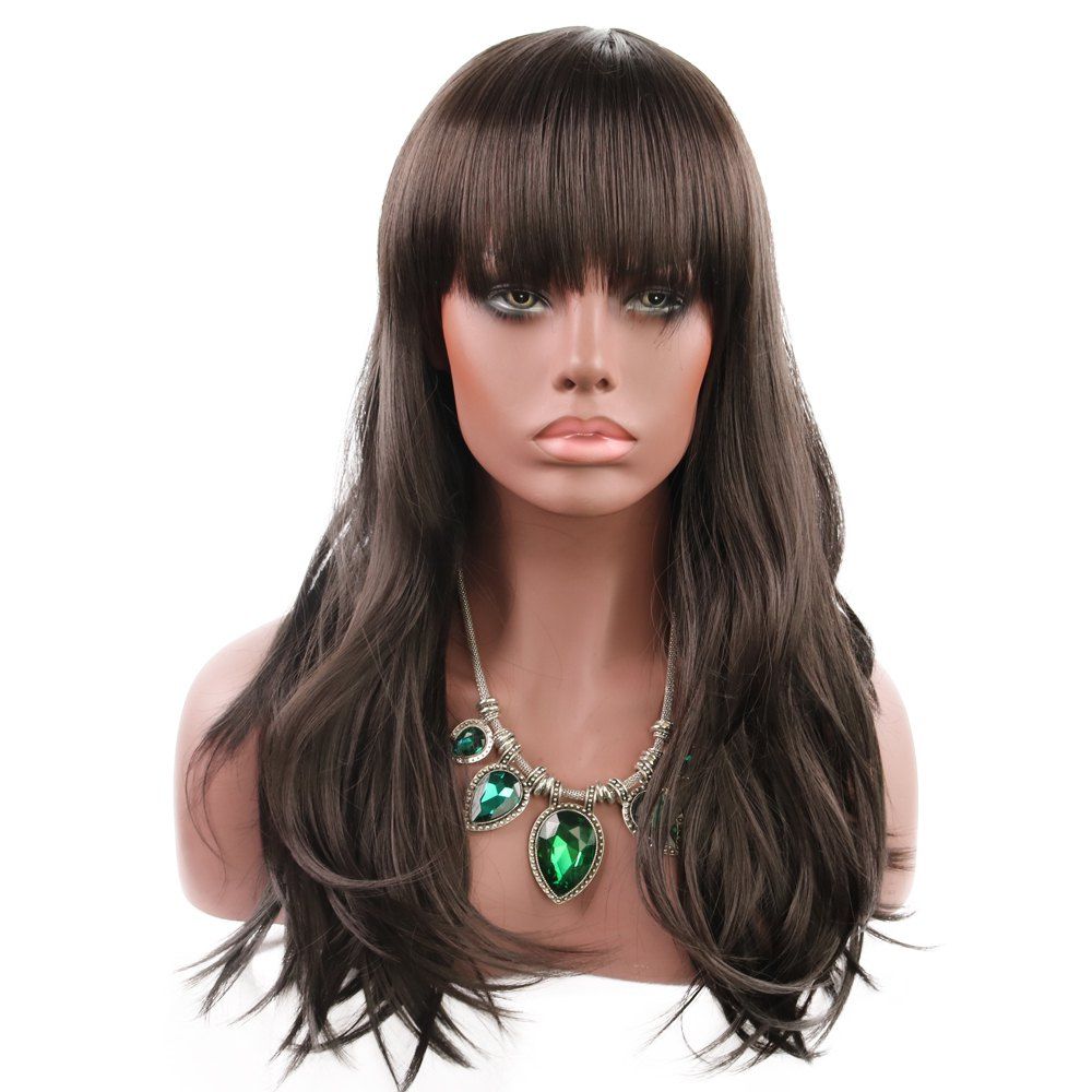 

Ladies Are Stylish with Flowing Curly Hair WIG-038, Jet black