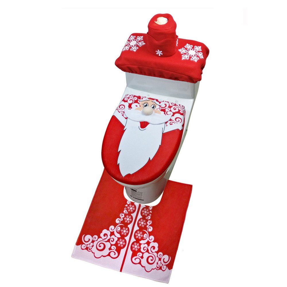 26 Off Santa Toilet Seat Cover Set Christmas Decorations