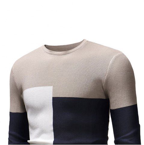 

New Knit Sweater Comfortable Bottoming Round Neck Men's Sweater, Apricot