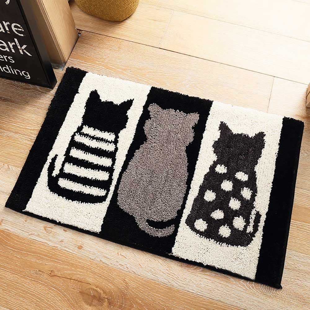 

Household Bathroom Mat Is Non-Skid Cat Style Bedroom Kitchen Suction Door Mat, Multi