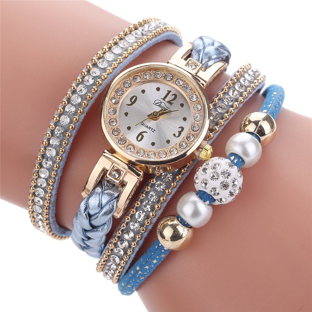 

Women Fashion Knitting Twist Quartz Watch Bracelet Watch Diamonds, Crystal blue;pink;black;white;red;blue;green;gray