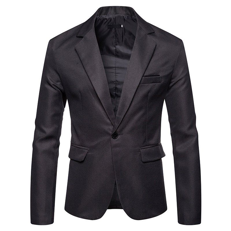 

Men's Blazer Slim Fit Casual Suit Coat One Button Business Lapel Suit Jacket, Carbon gray;white