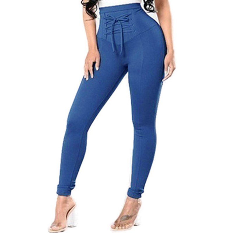 

Solid Color Women'S Leggings High Waist Faddish Top Fashion Skinny Leggings, Marble blue