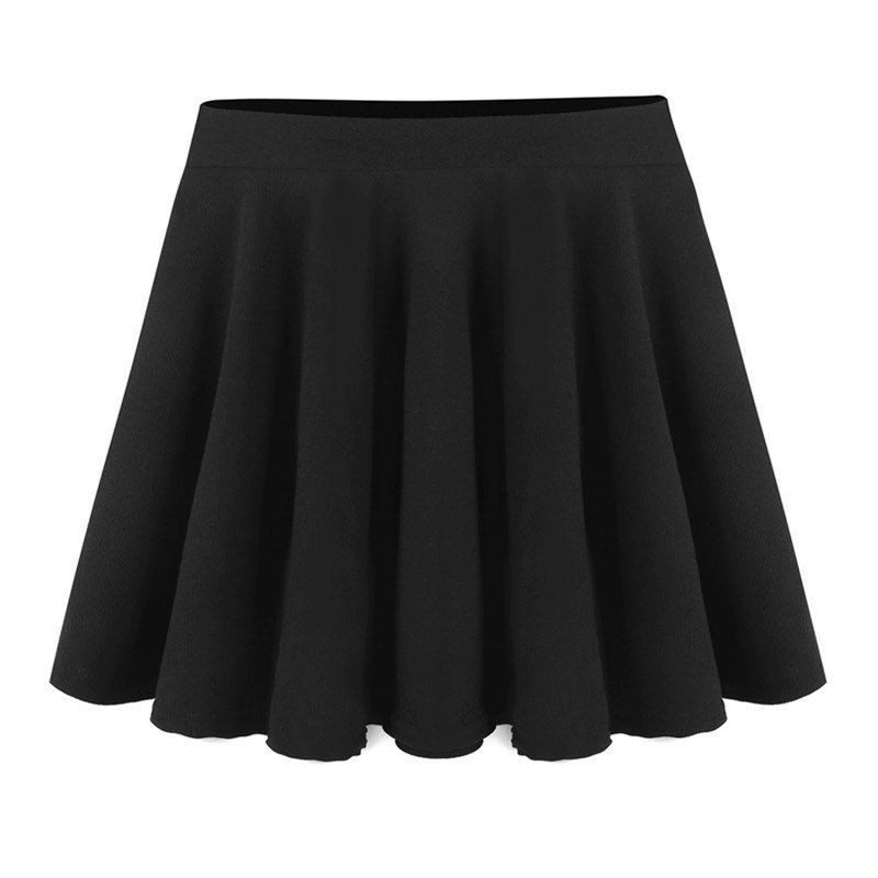 

Women Elastic High Waist Sexy Big Swing Skater Umbrella Skirts, Black