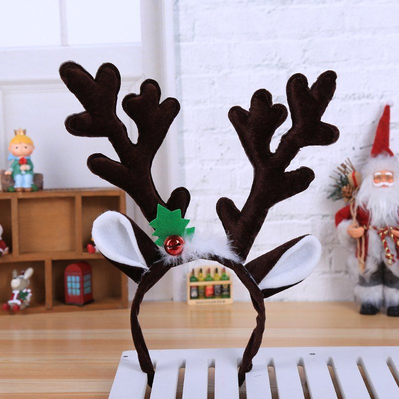 

Wear A Large Antler Headband for Christmas, Deep coffee