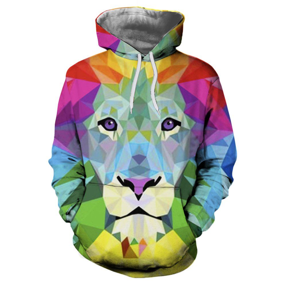 

Hooded Sweater 3D Printed Animal Figure Casual Fashion, Multi