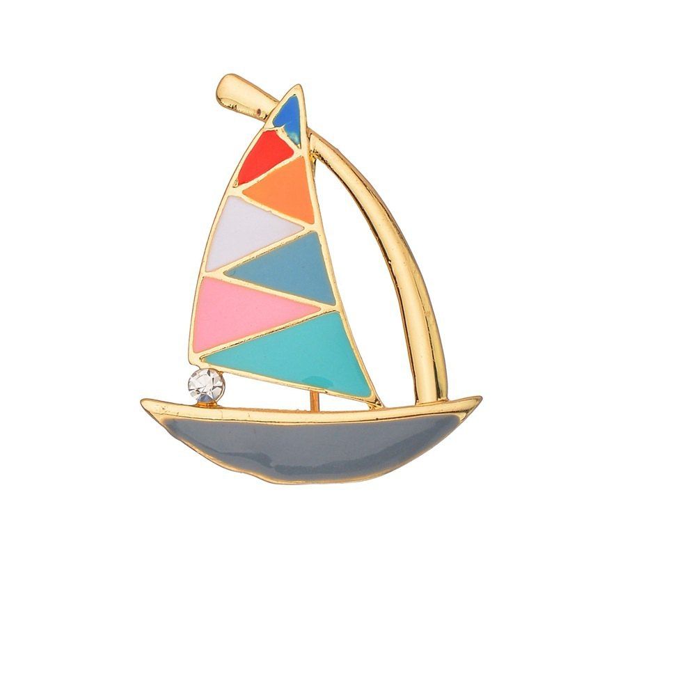 

Simple Sailing Brooch Luck Gift, Gold