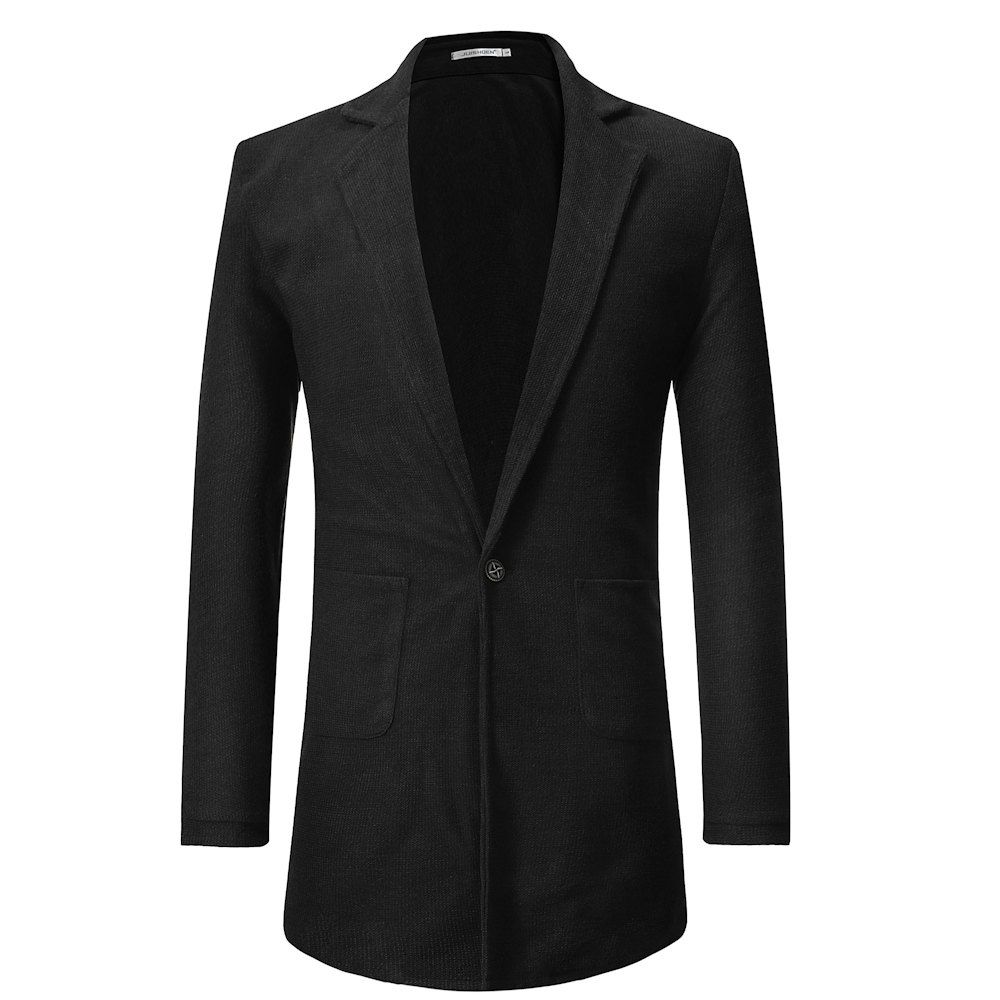 

2018 New Casual Trend One Button in The Long Paragraph Small Blazer, Black