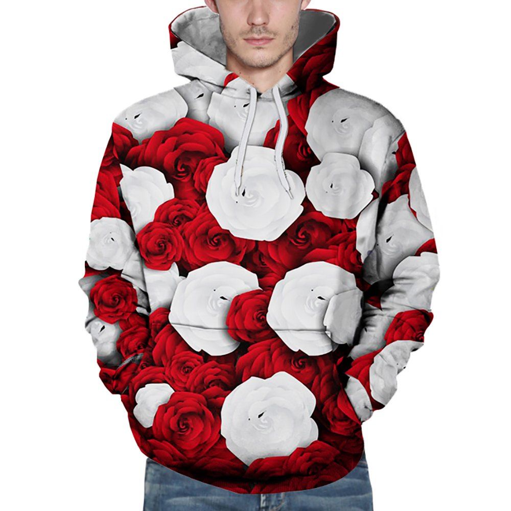 rose print hoodie mens